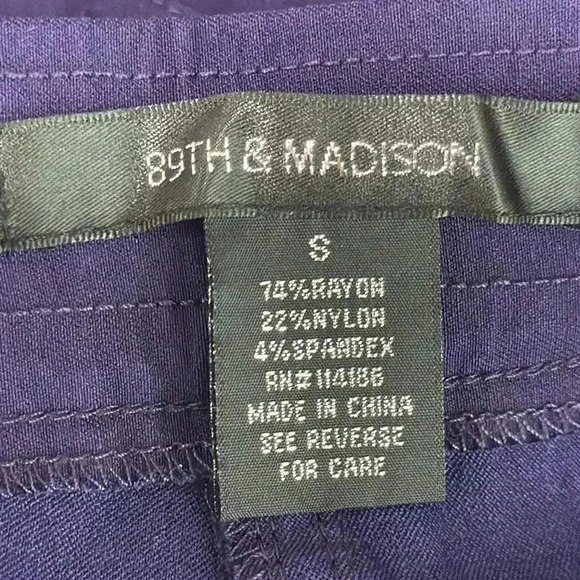 Women’s 89th & Madison Purple Stretch Pants Size S - Picture 8 of 9